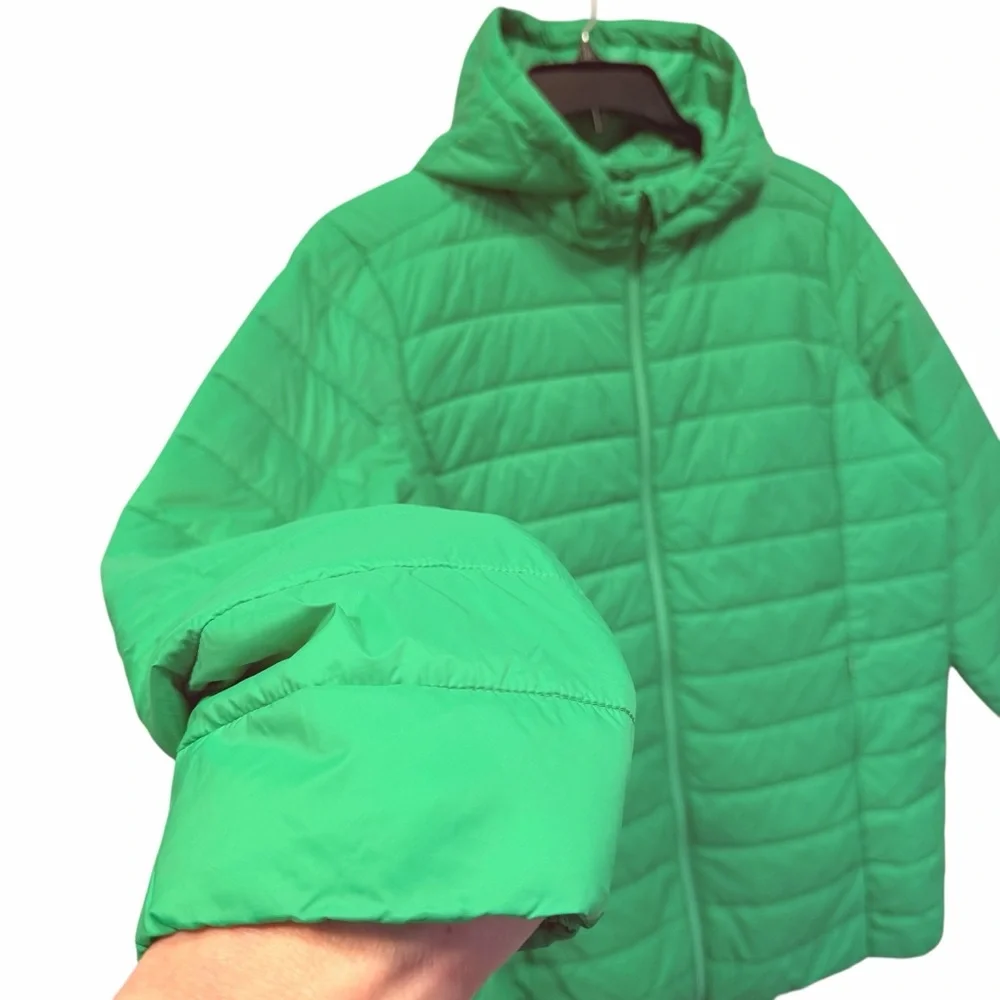 Torrid Packable Puffer Jacket Green Size 00 (L)